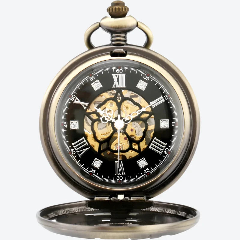 face montre à gousset mécanique steampunk bronze