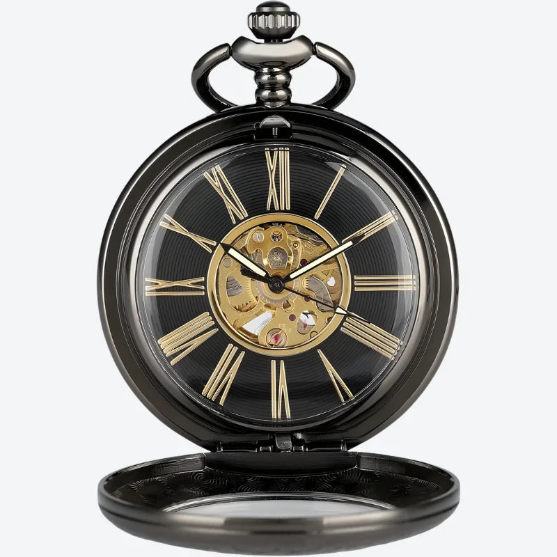 face montre à gousset noire homme