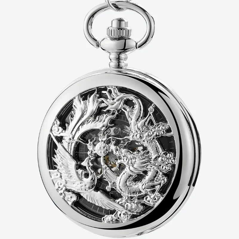 montre à gousset dragon argent