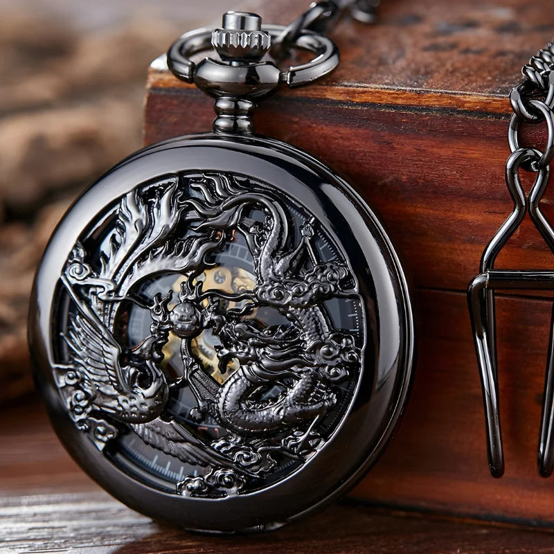 montre à gousset dragon face