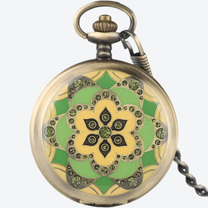 montre à gousset florale mécanique