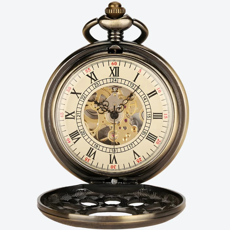 montre à gousset mécanique ancienne ouverte