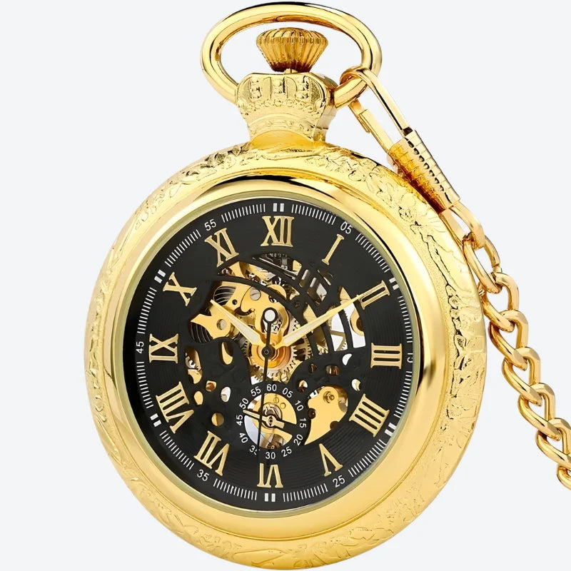 montre à gousset mécanique homme doré