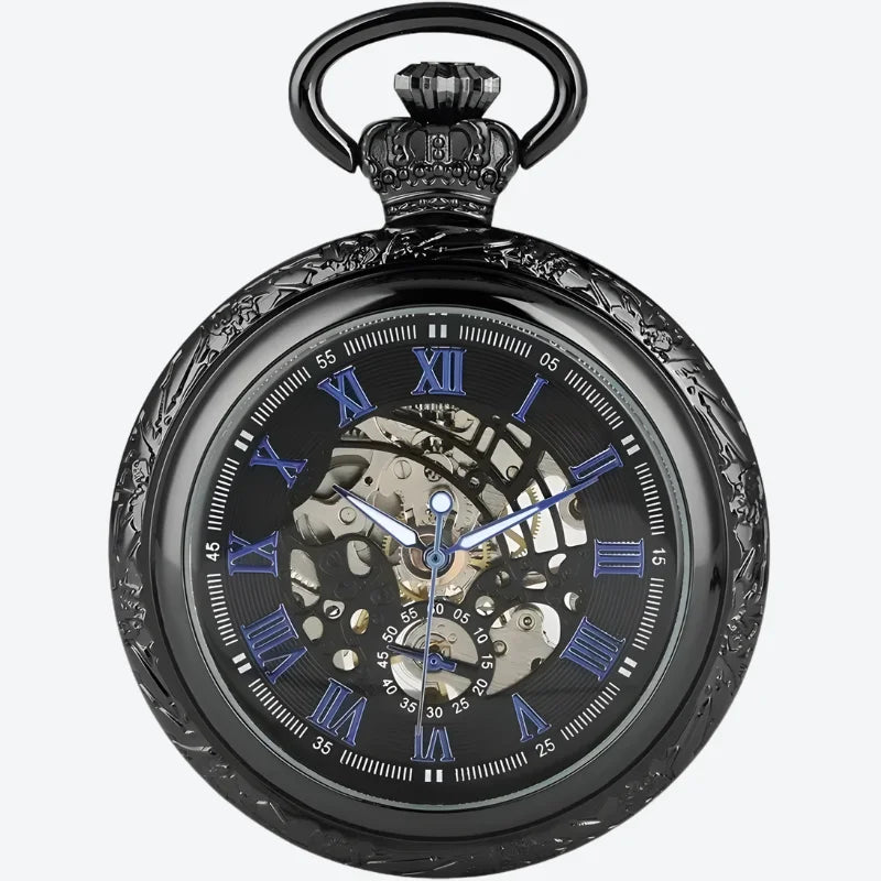 montre à gousset mécanique homme noir