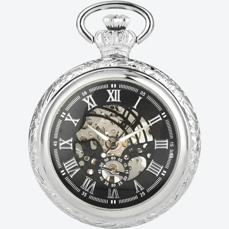 montre à gousset mécanique homme argenté