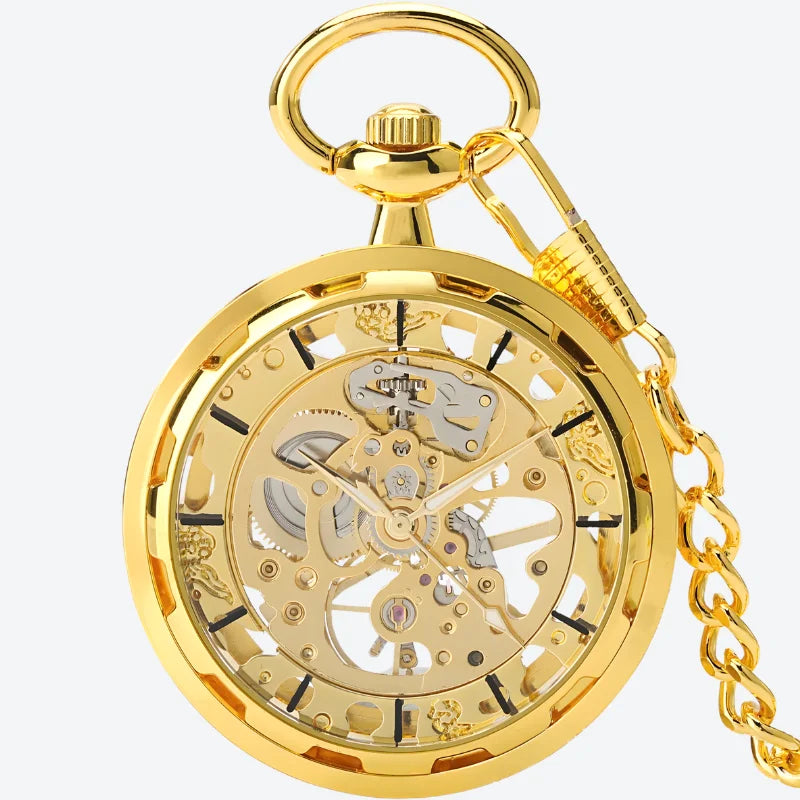 montre à gousset mécanique moderne doré