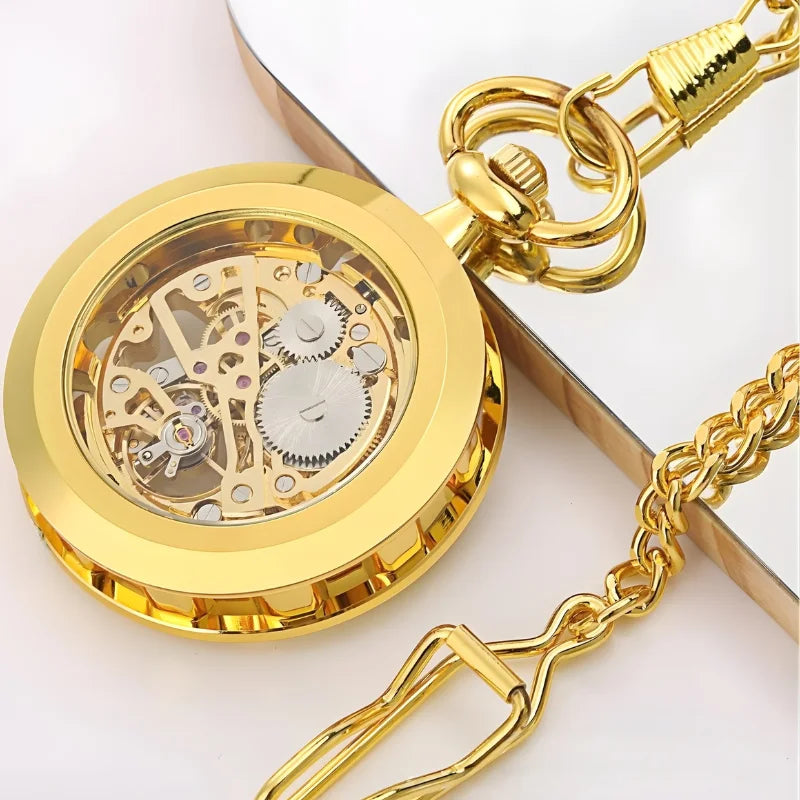 montre à gousset mécanique moderne dos