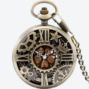 montre à gousset mécanique steampunk bronze