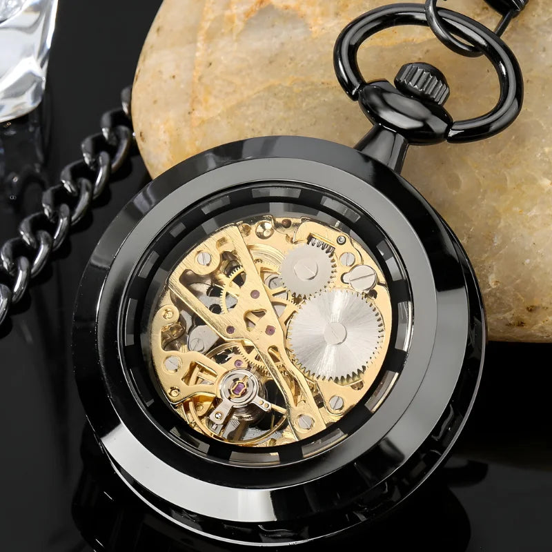 montre à gousset moderne mécanique dos