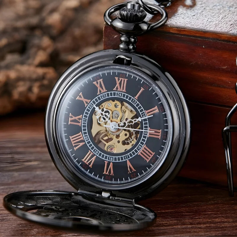 montre à gousset noire homme