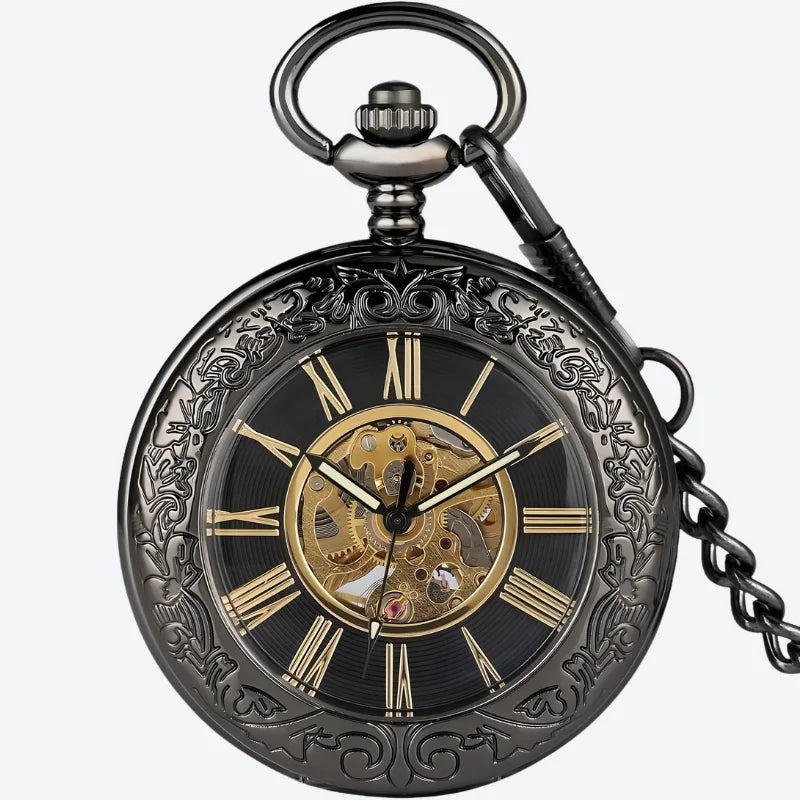 montre à gousset noire homme