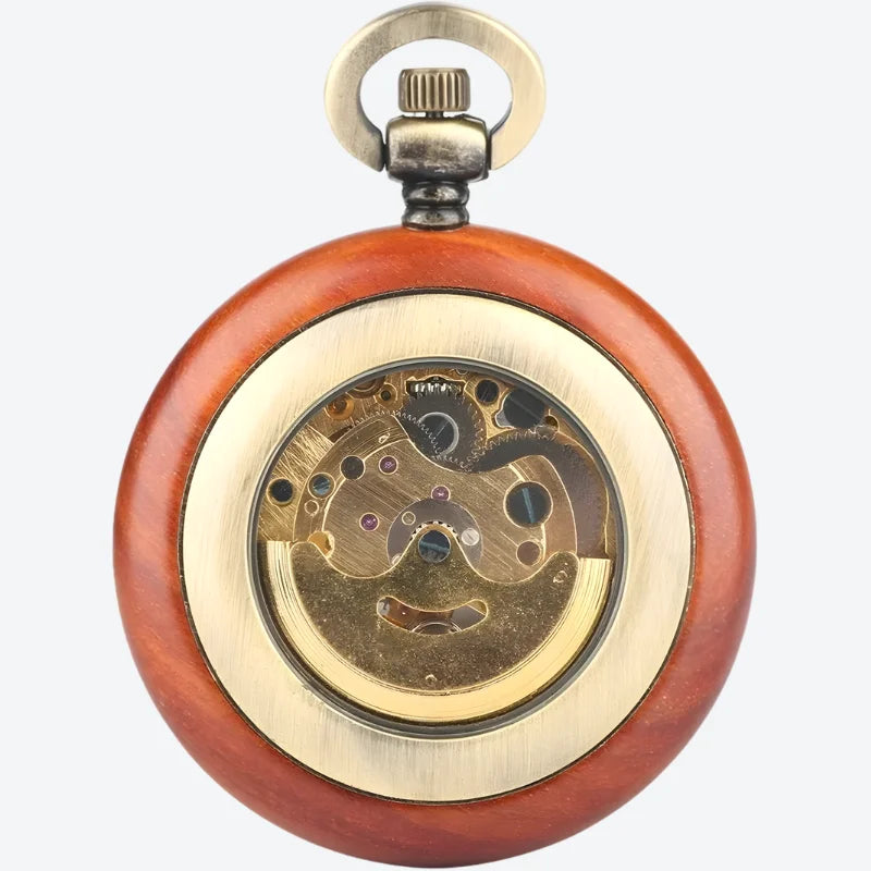 montre à gousset vintage bois dos