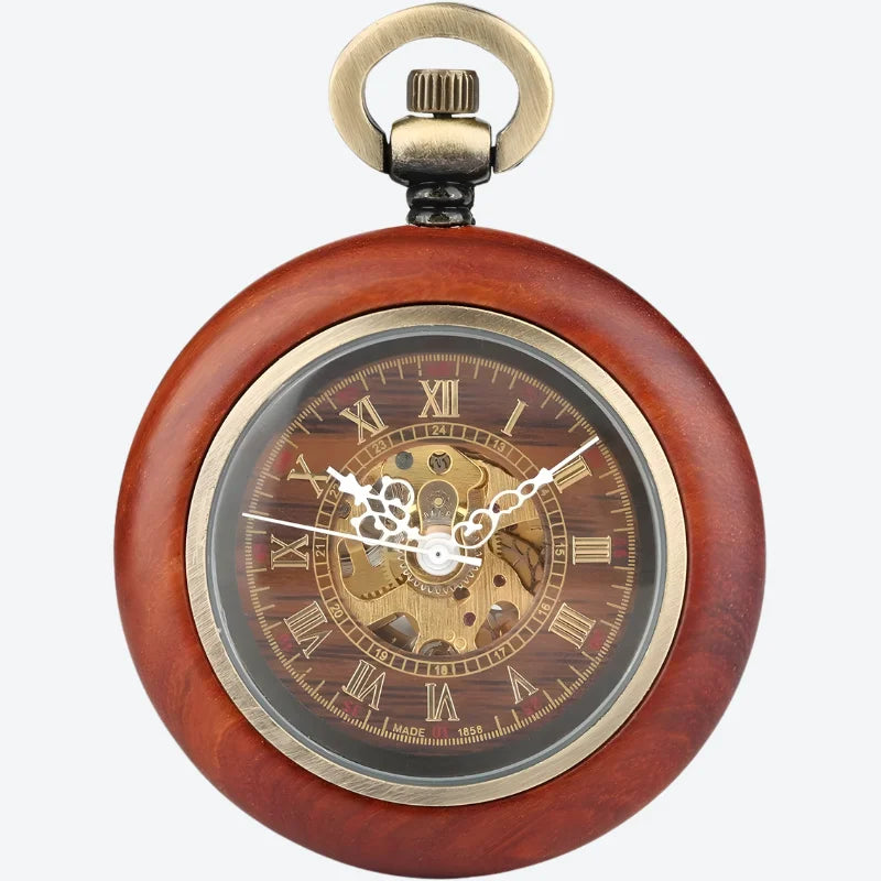 montre à gousset vintage bois