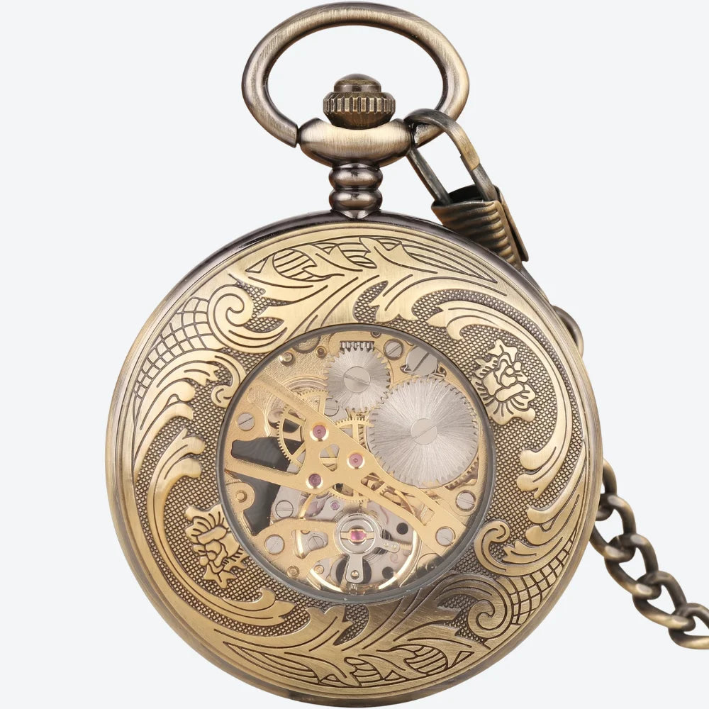 montre à gousset vintage fleur dos