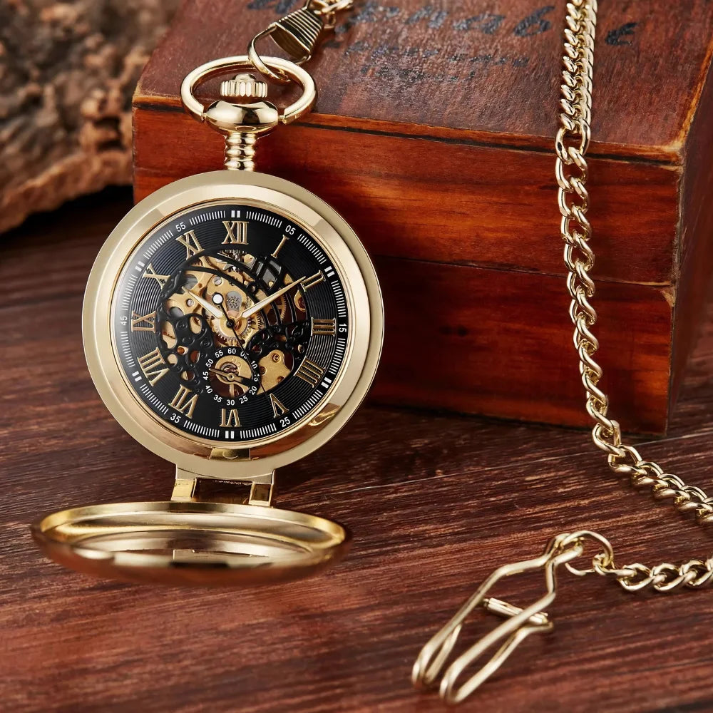 montre gousset clapet doré ouvert