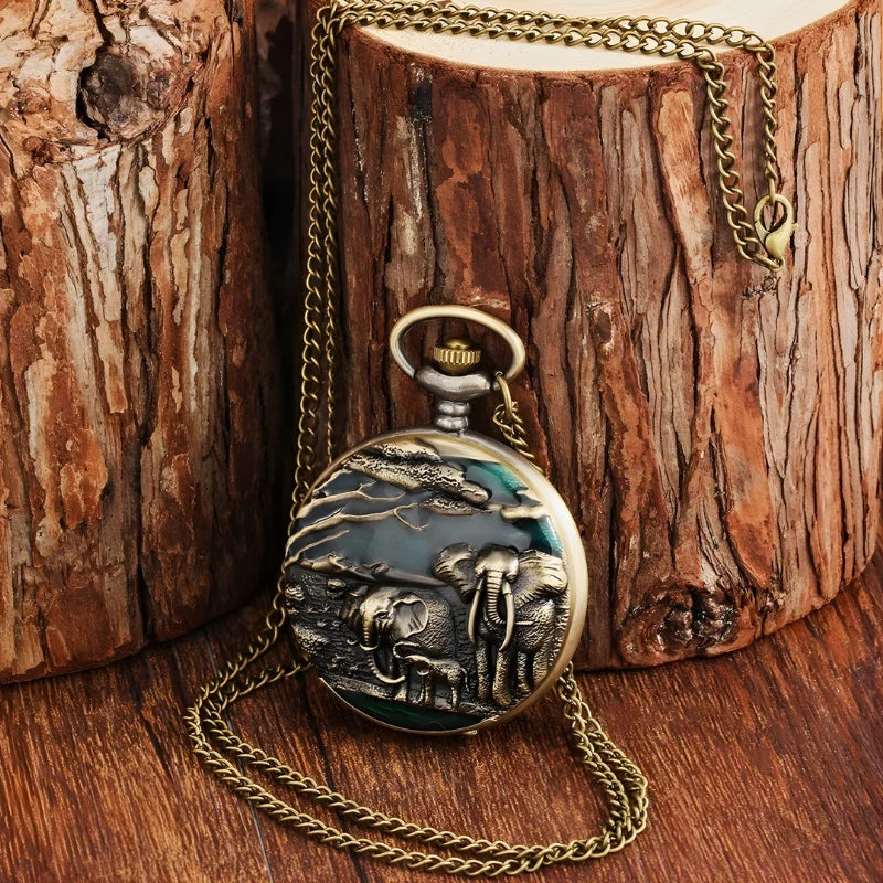 montre gousset éléphant chaîne