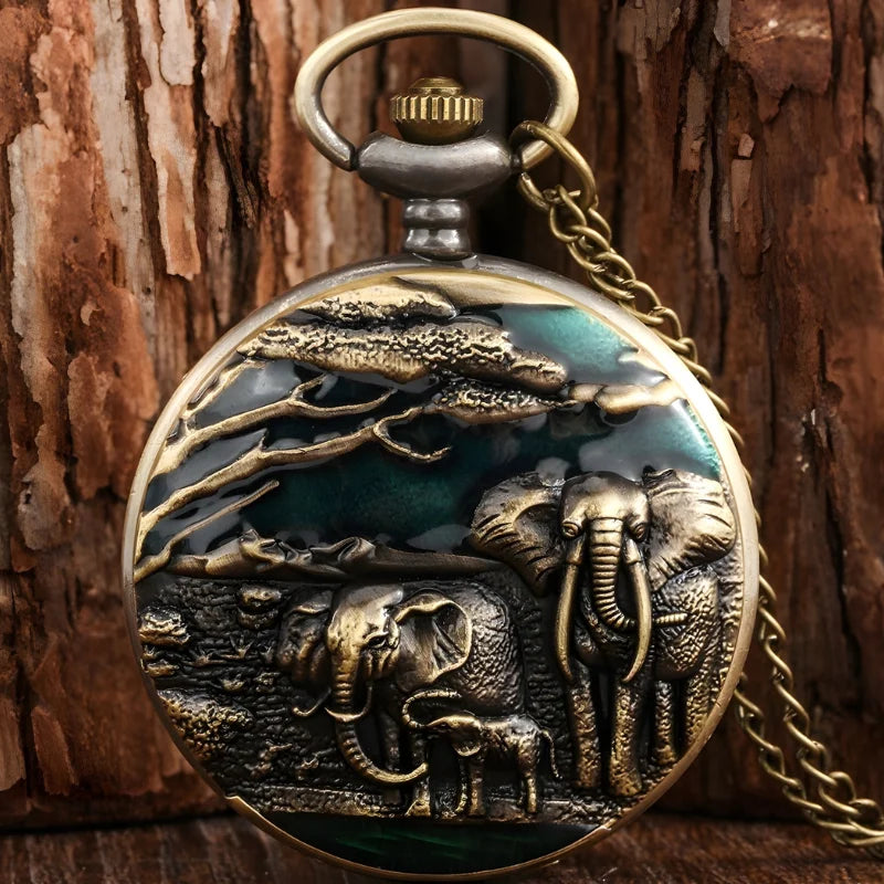 montre gousset éléphant face