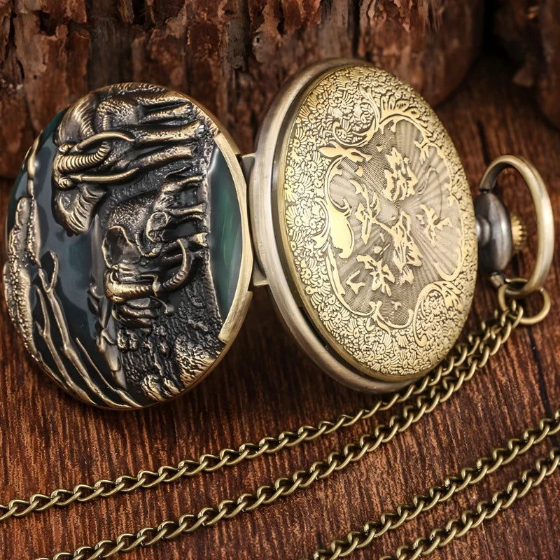 montre gousset éléphant ouvert