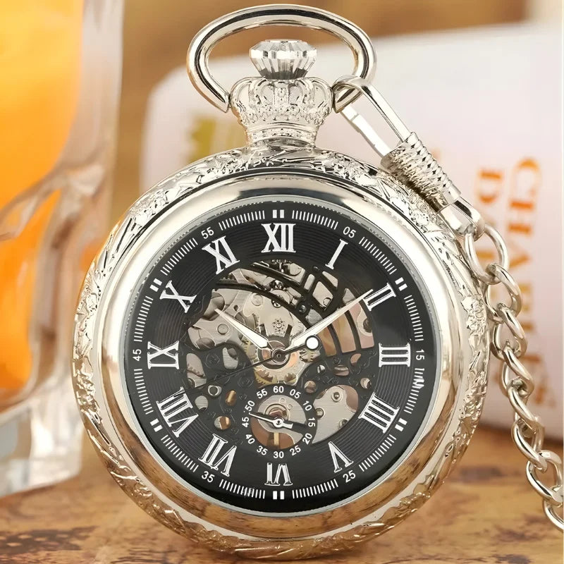 montre gousset mécanique homme argenté