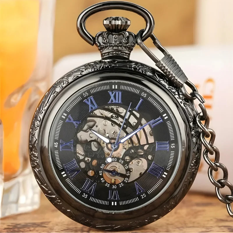 montre gousset mécanique homme noir