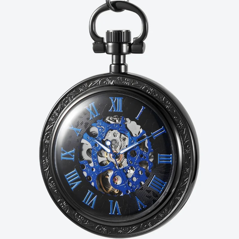 montre gousset mécanique homme noir