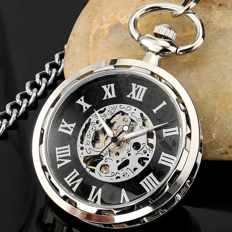 montre gousset moderne mécanique argenté