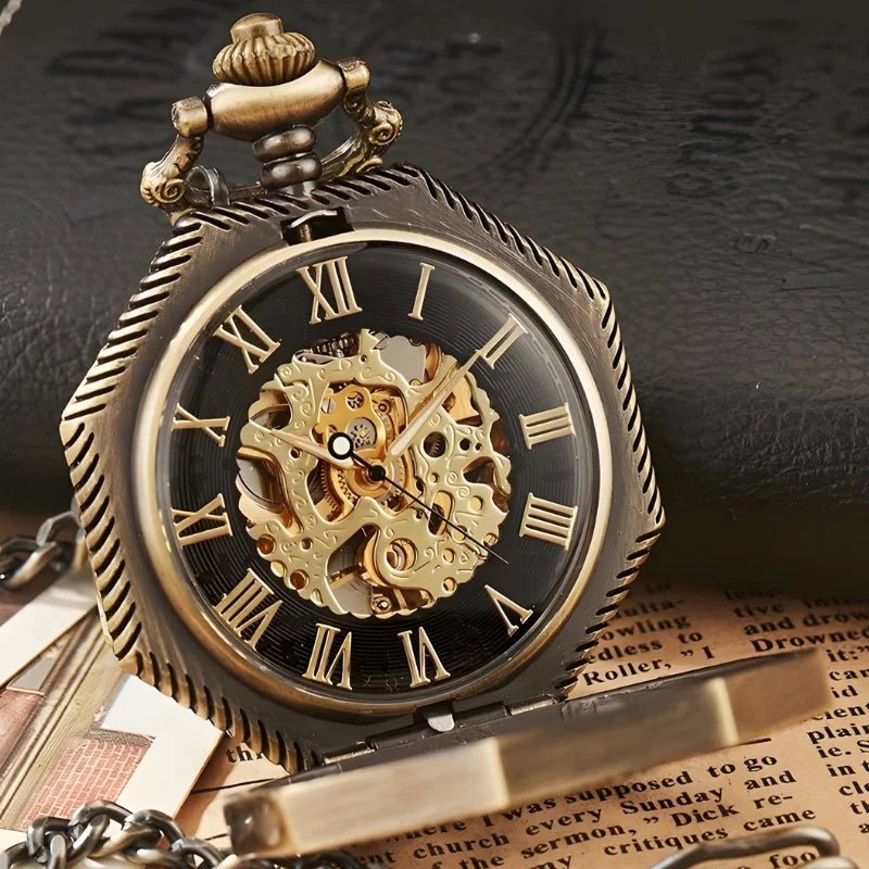 montre gousset octogonale ouvert