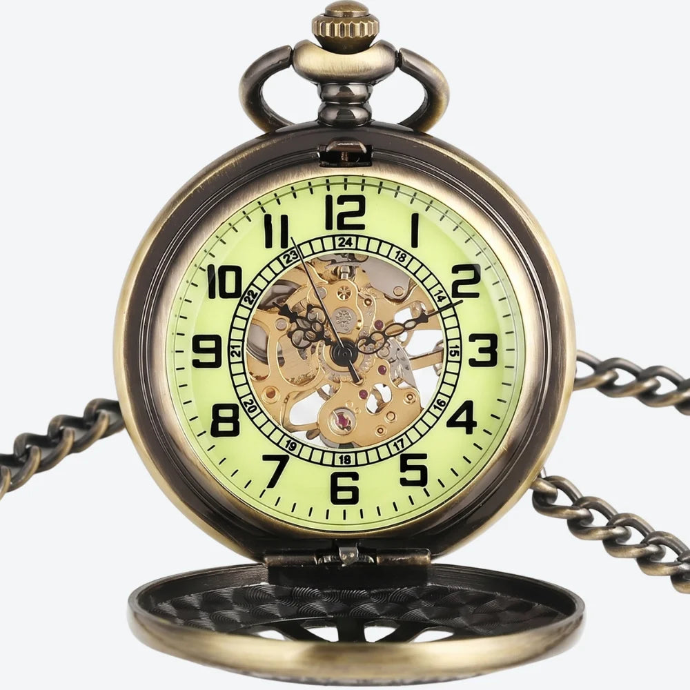 montre gousset steampunk phosphorescente