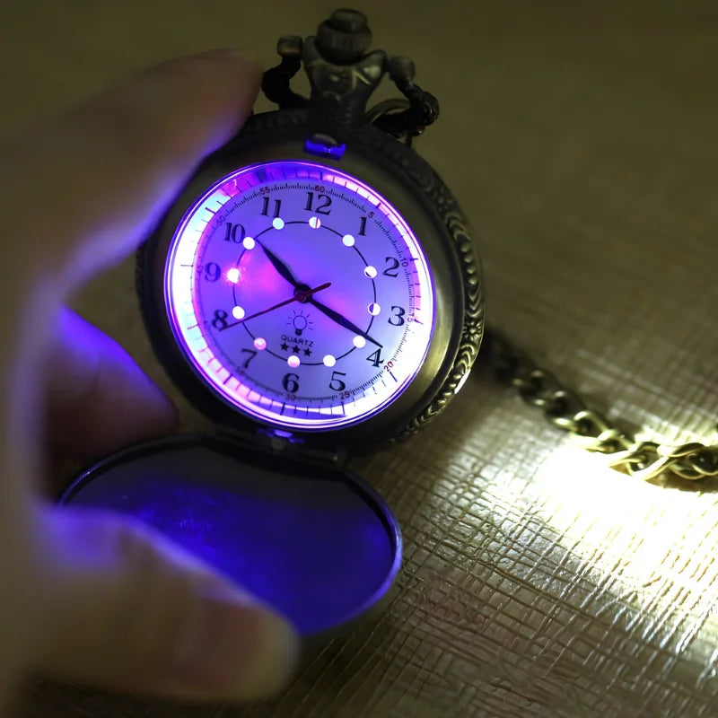 montre gousset train lumière