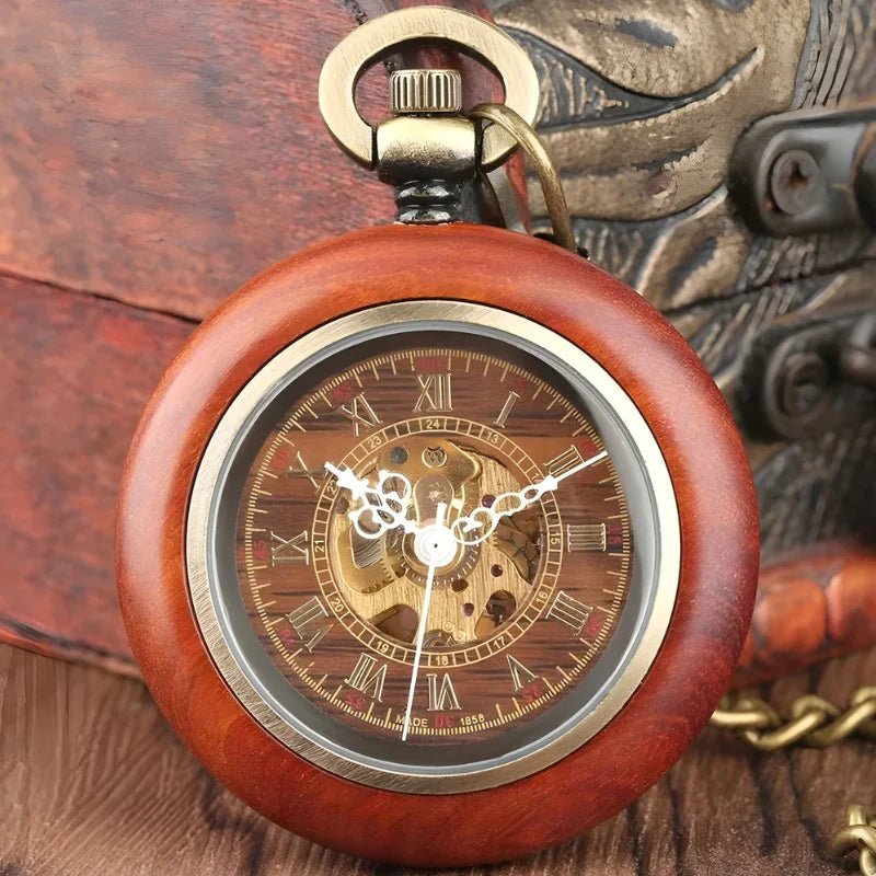 montre gousset vintage bois