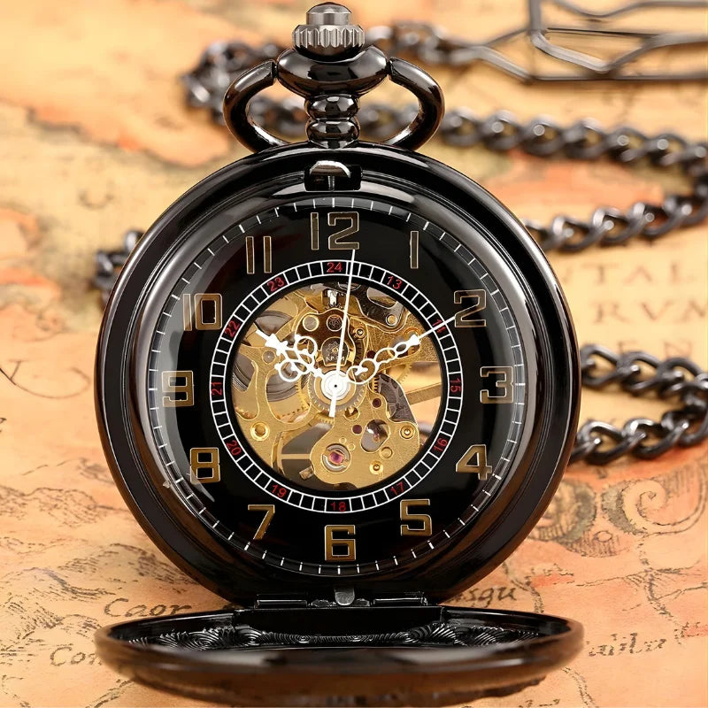 ouvert montre à gousset pégase noir